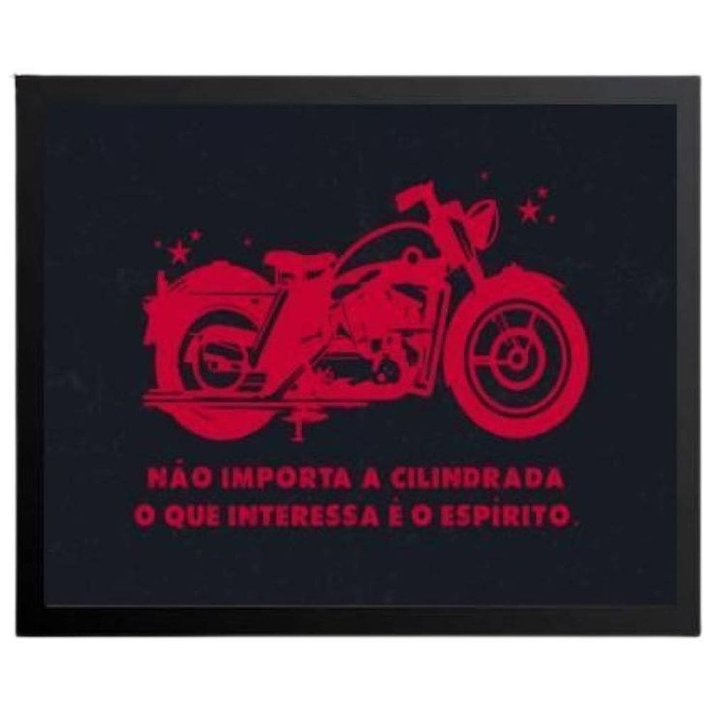 Quadro Decorativo Moto Não Importa Cilindrada Vidro 24X18Cm