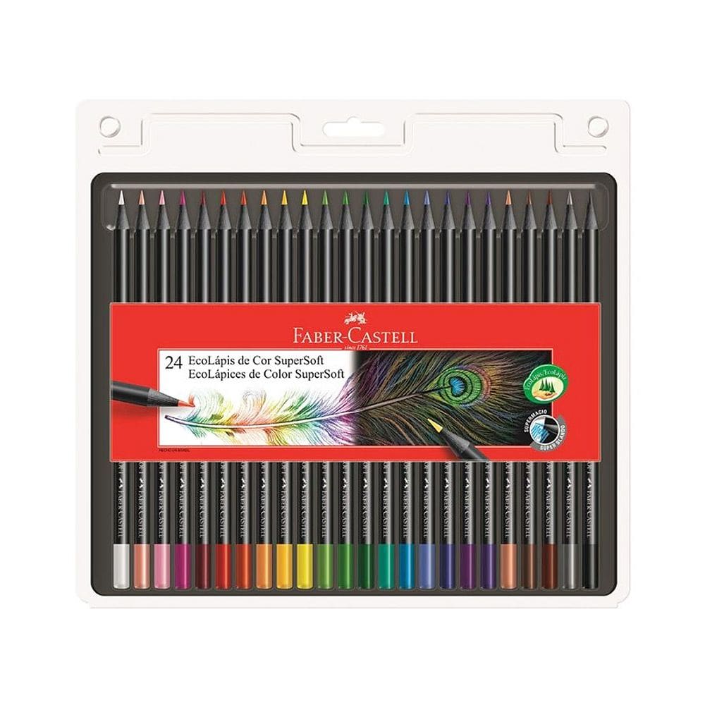 Lápis de Cor Eco SuperSoft - 24 Cores - Faber Castell