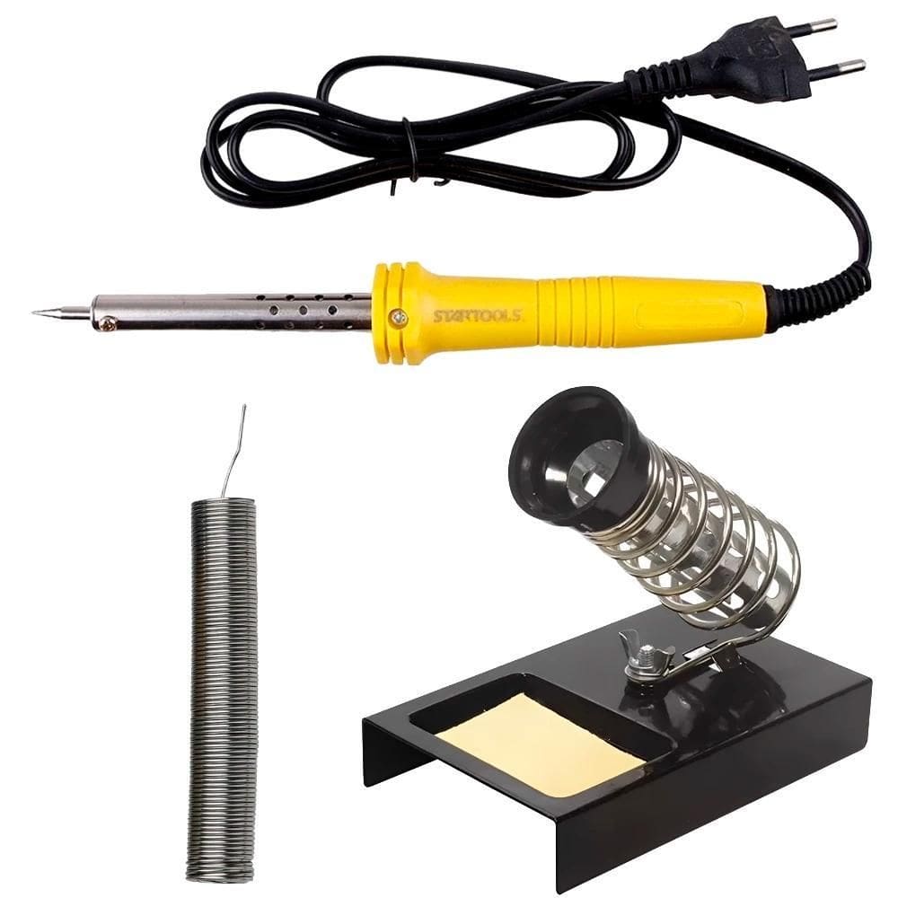 Kit Ferro De Solda 40W, Com Estanho, Suporte Prof. Bom-9517