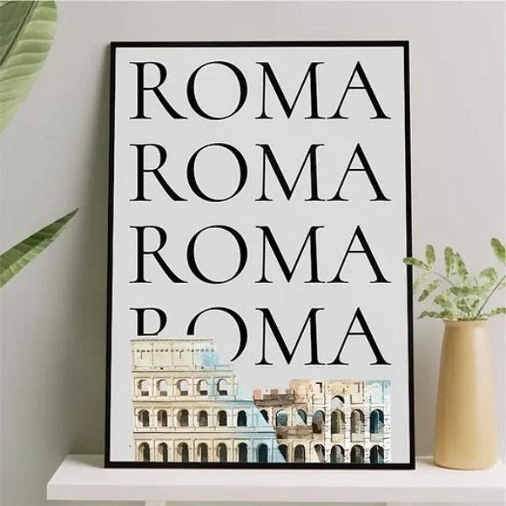 Quadro Decorativo Minimalista Roma - Coliseu 33X24Cm