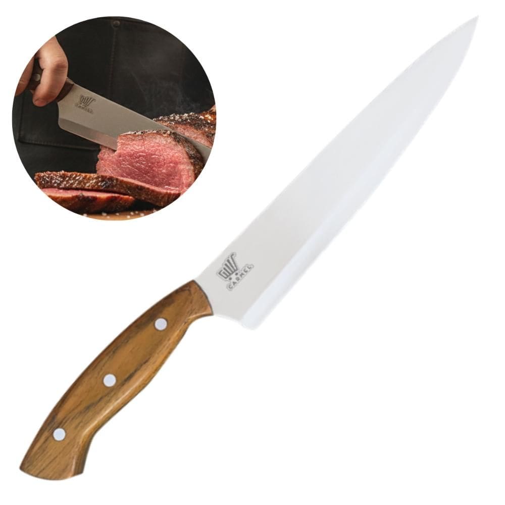Faca Para Churrasco Inox Gaúcha 8 Com Cabo de Madeira Carmel Imports