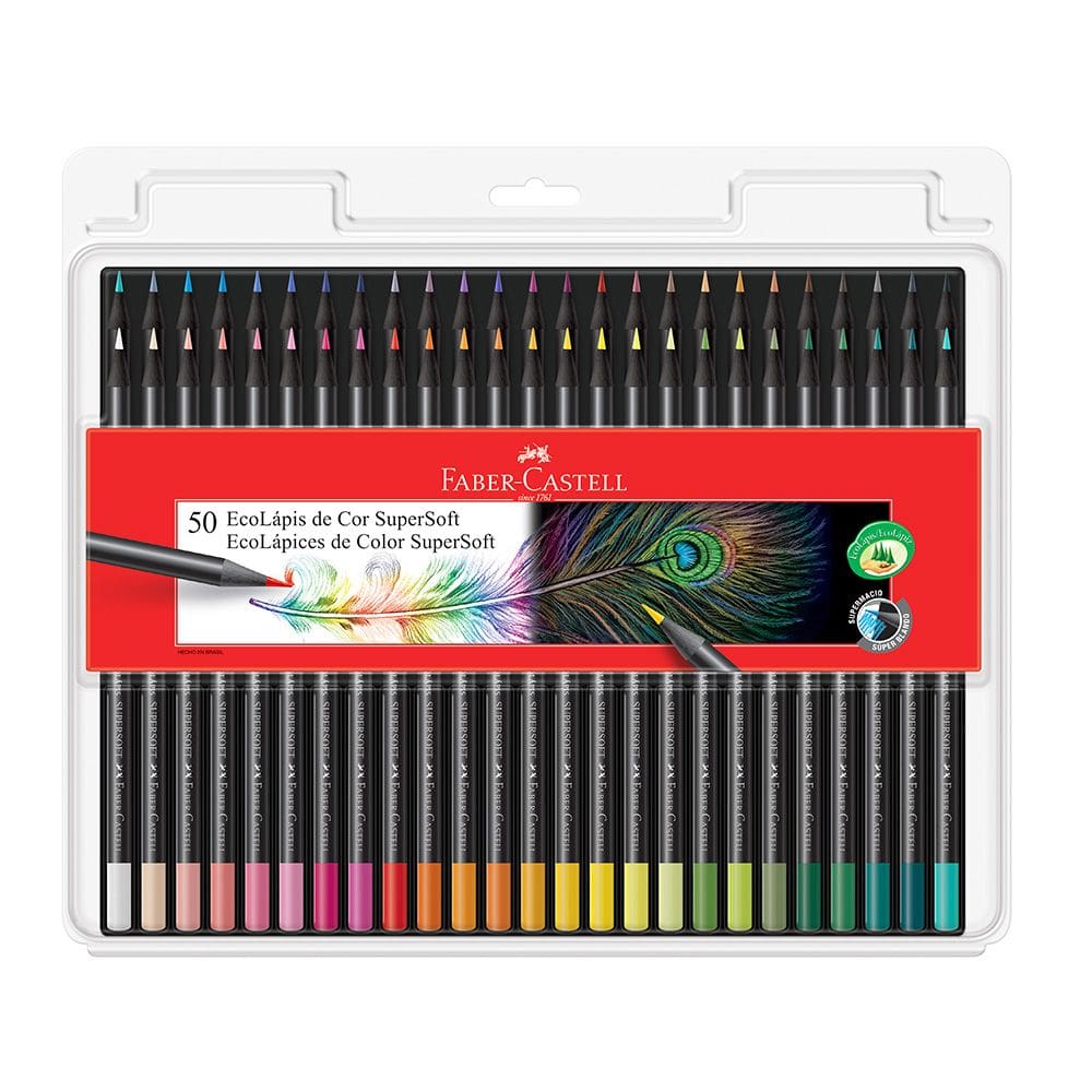 EcoLápis de Cor SuperSoft - 50 Cores - Faber Castell