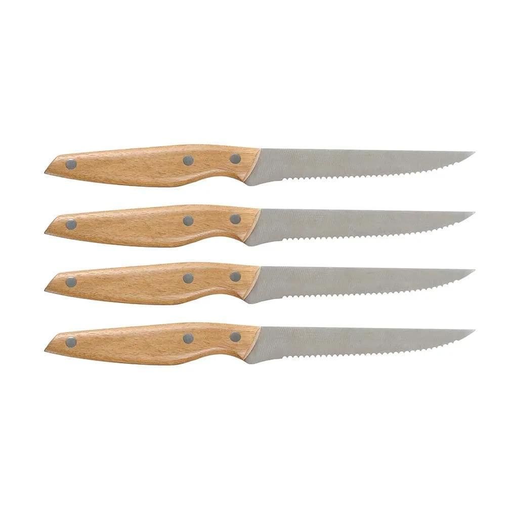 Conj. Facas 5 Mor Barbacoa - Inox, Cabo Madeira, 23cm