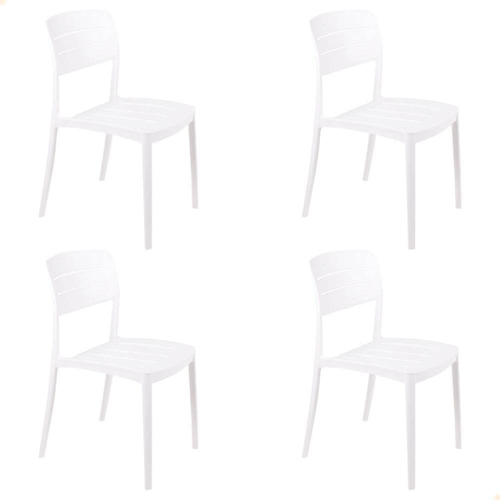 Kit 4 Cadeira Tramontina Amélia Em Polipropileno Cor Branco 92098010