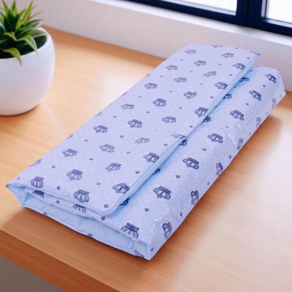 Trocador Portátil Fraldas Impermeável Para Bebê Coroa Azul