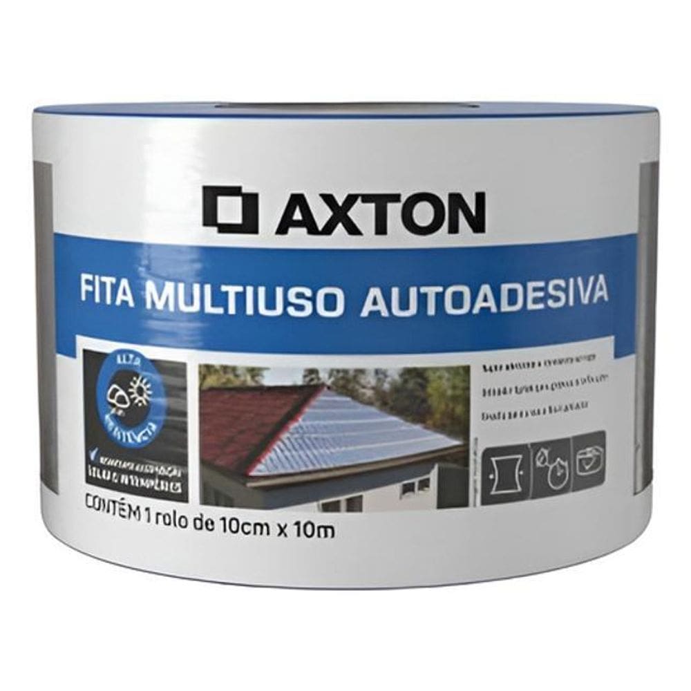 Fita Asfaltica Autoadesiva Aluminio Multiuso 10Cmx10M Axton