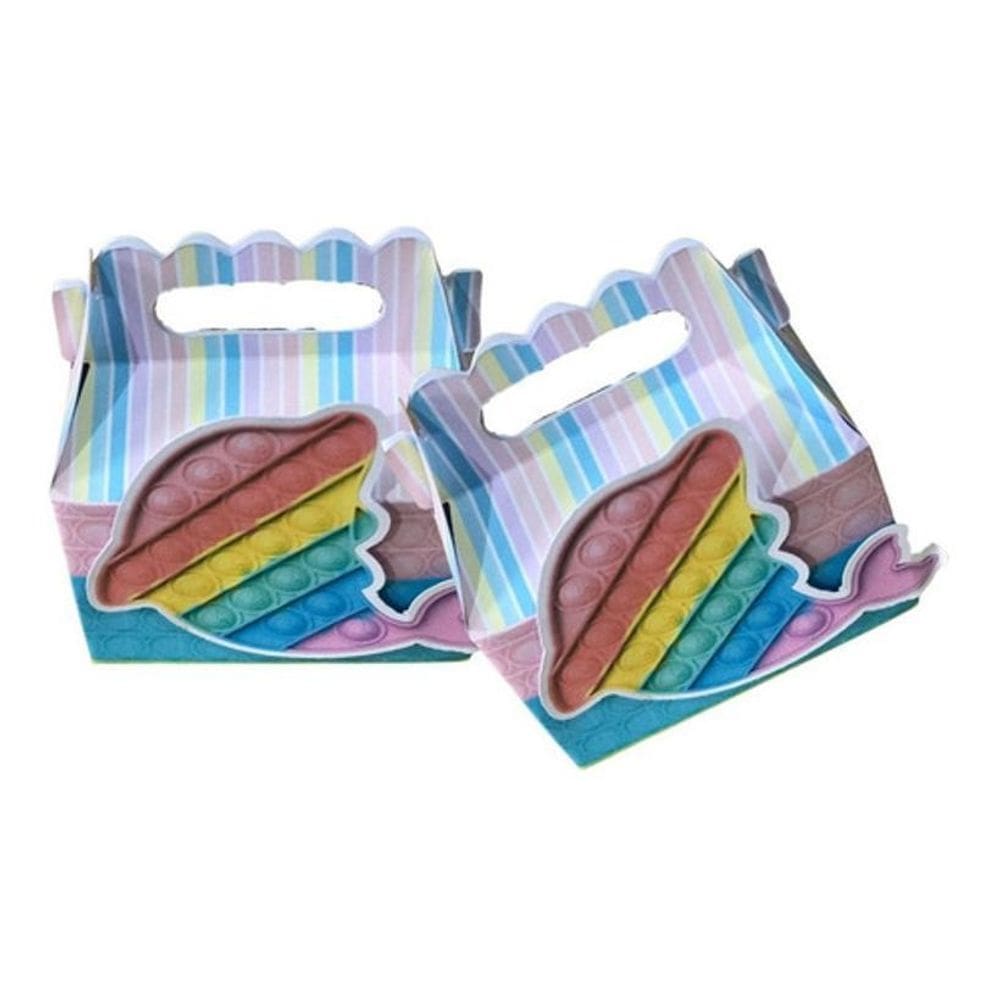 10 Caixa Maletinha Kit Festa Pop It, Fidget Toy - Vermelho