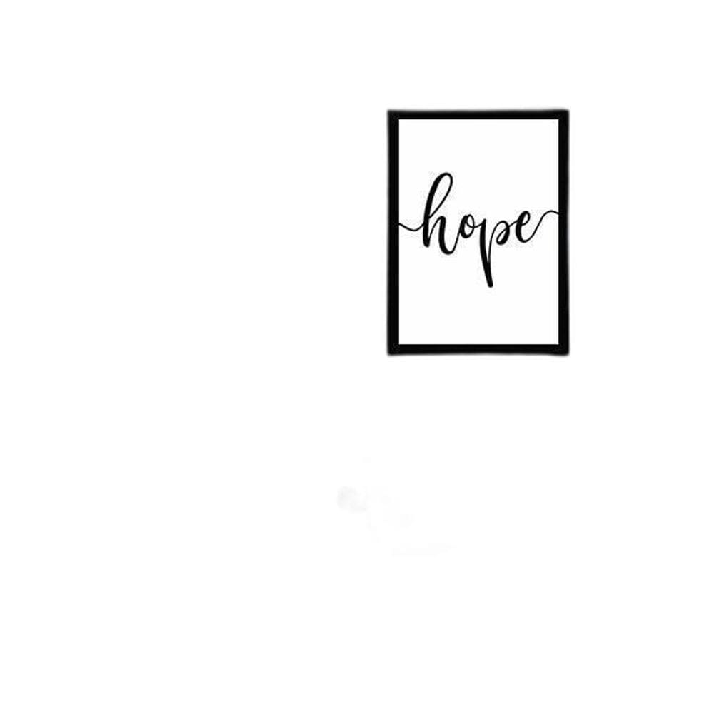 Quadro Decorativo Palavra Hope 34X23Cm - Moldura Branca