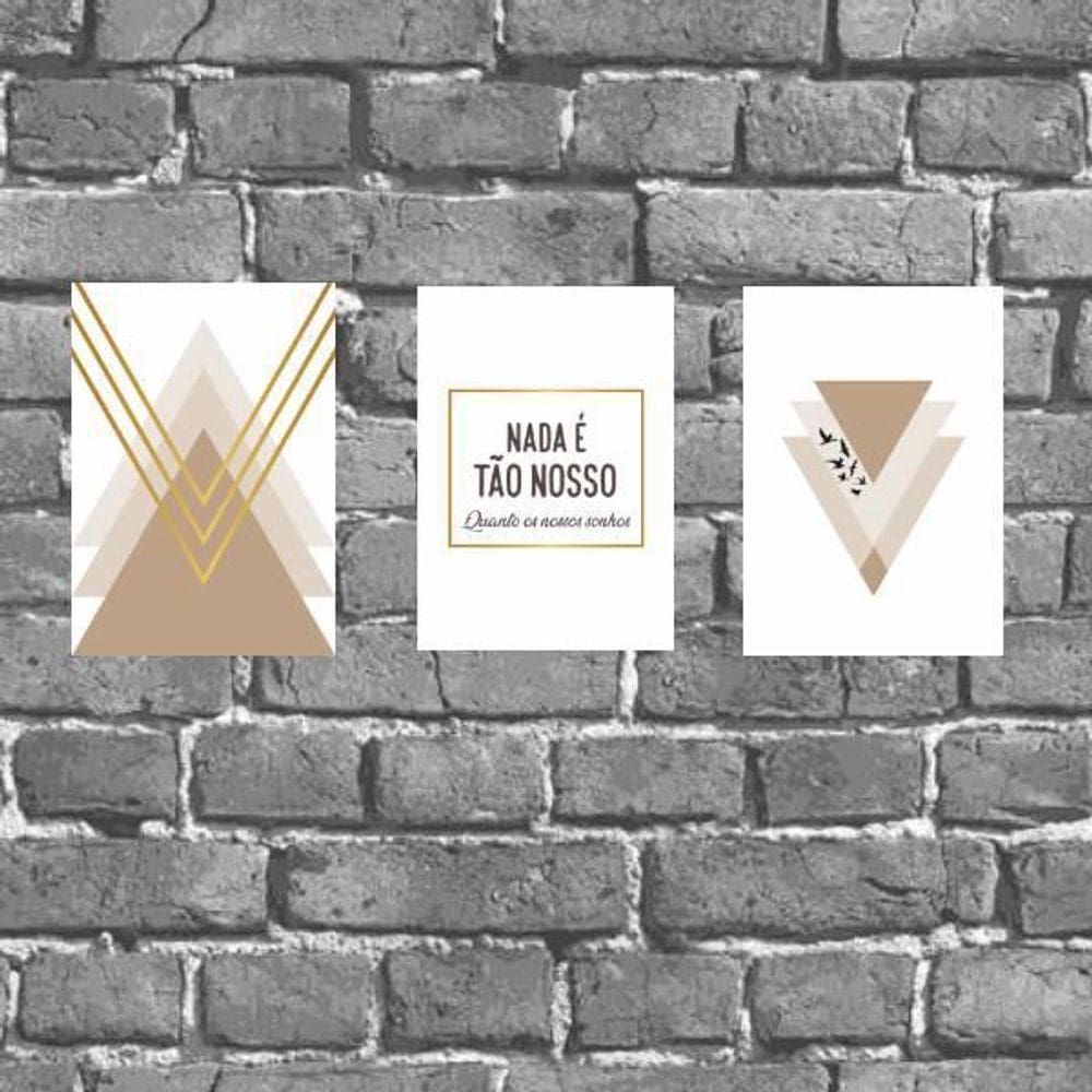 Kit 3 Placas Decorativas Nossos Sonhos 18X27Cm