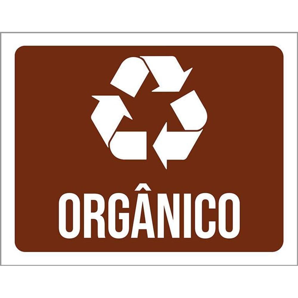 Placa Sinalização Reciclagem Orgânico 36X46