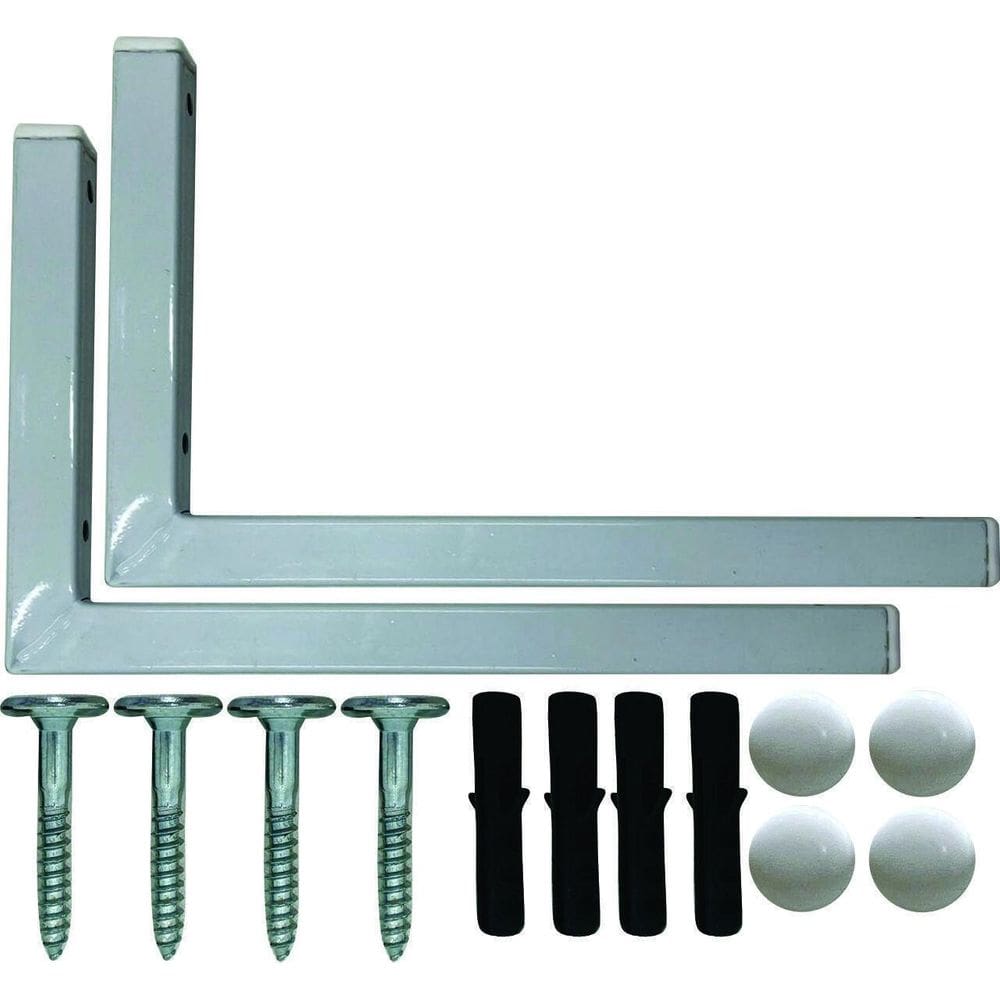 Kit 2 Suportes Mão Francesa Cantoneira Prateira Branco 20Cm