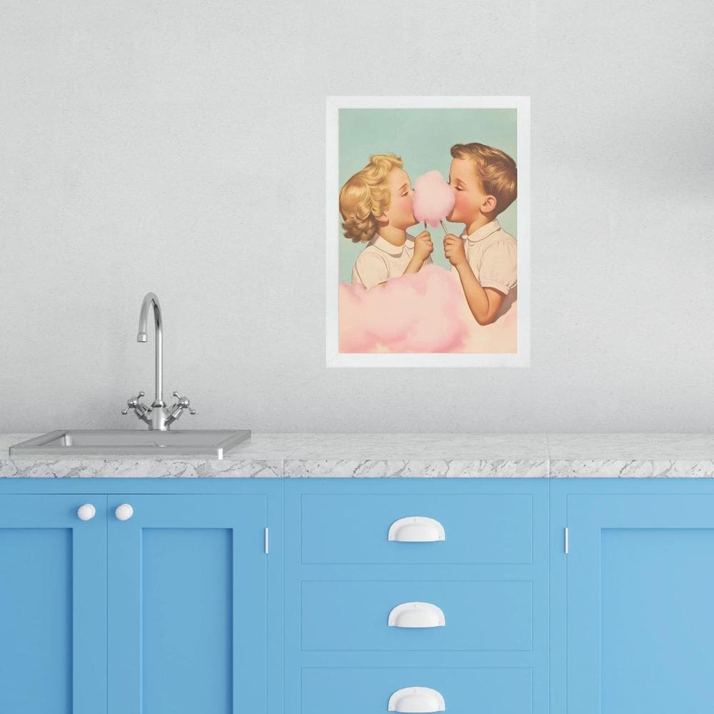 Quadro Decorativo Cozinha Crianças Algodão Doce 33X24Cm