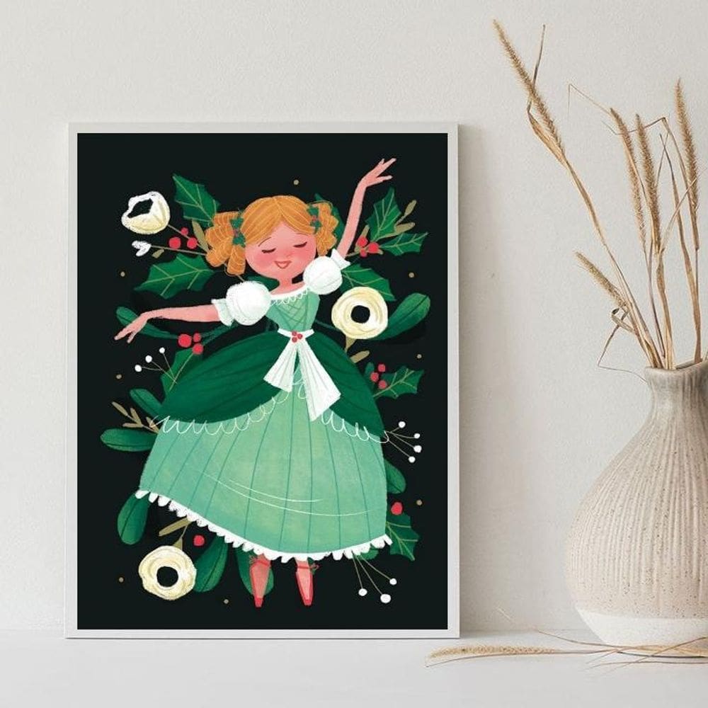 Quadro Decorativo Retrô Menina Camponesa 33X24Cm - Com Vidro