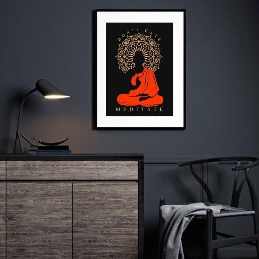 Quadro Decorativo Meditação Meditate - 60X48Cm