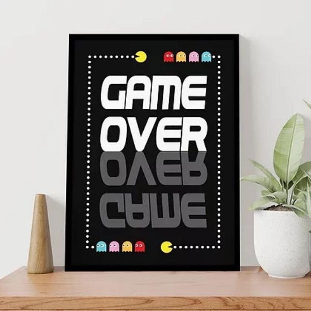 Quadro Gamer Game Over 45X34Cm