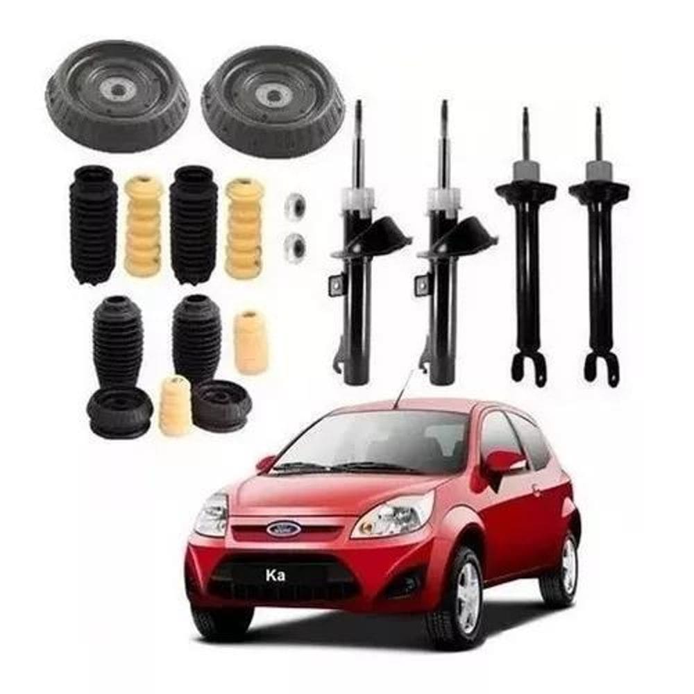4 Amortecedor + 4 Kit Suspensão Ford Ka 2010/ 2011/ 2012