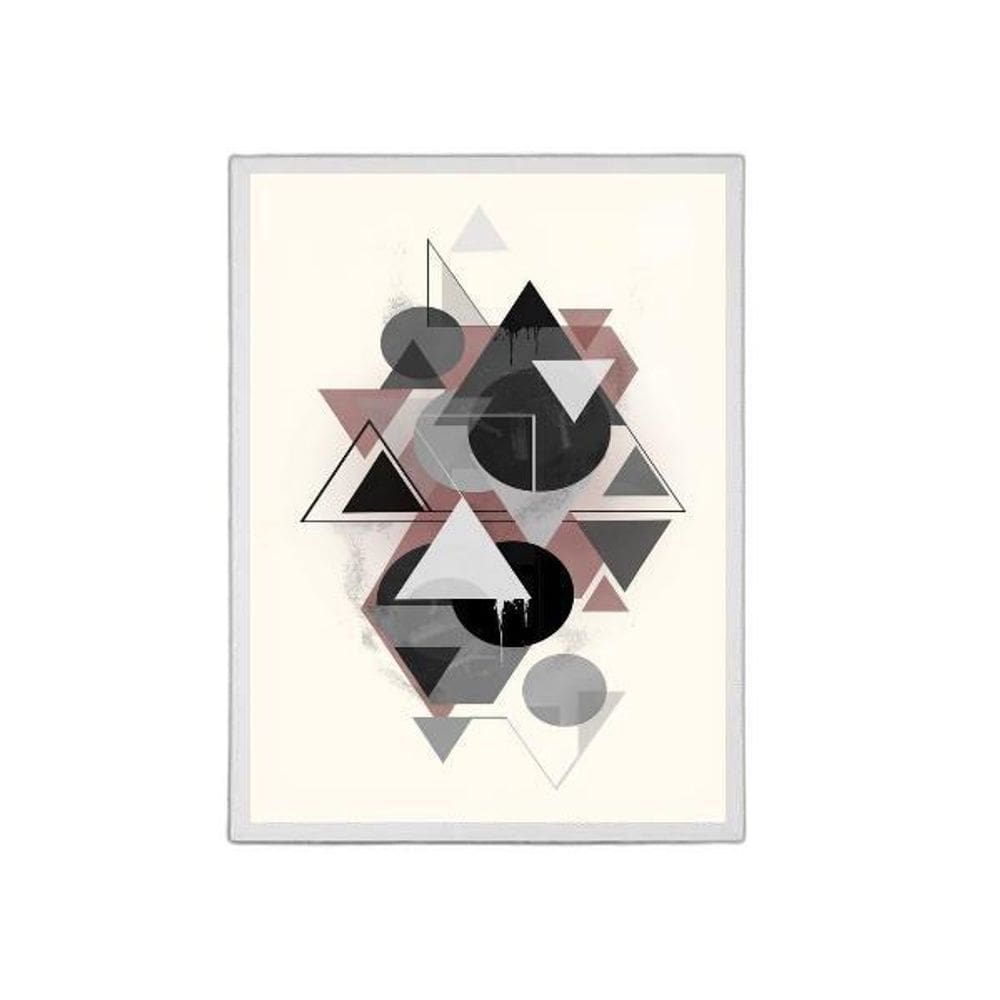 Quadro Geométrico Triângulos E Bolas 45X34Cm