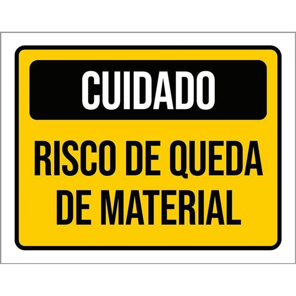 Placa De Sinalização - Cuidado Risco Queda Material 36X46