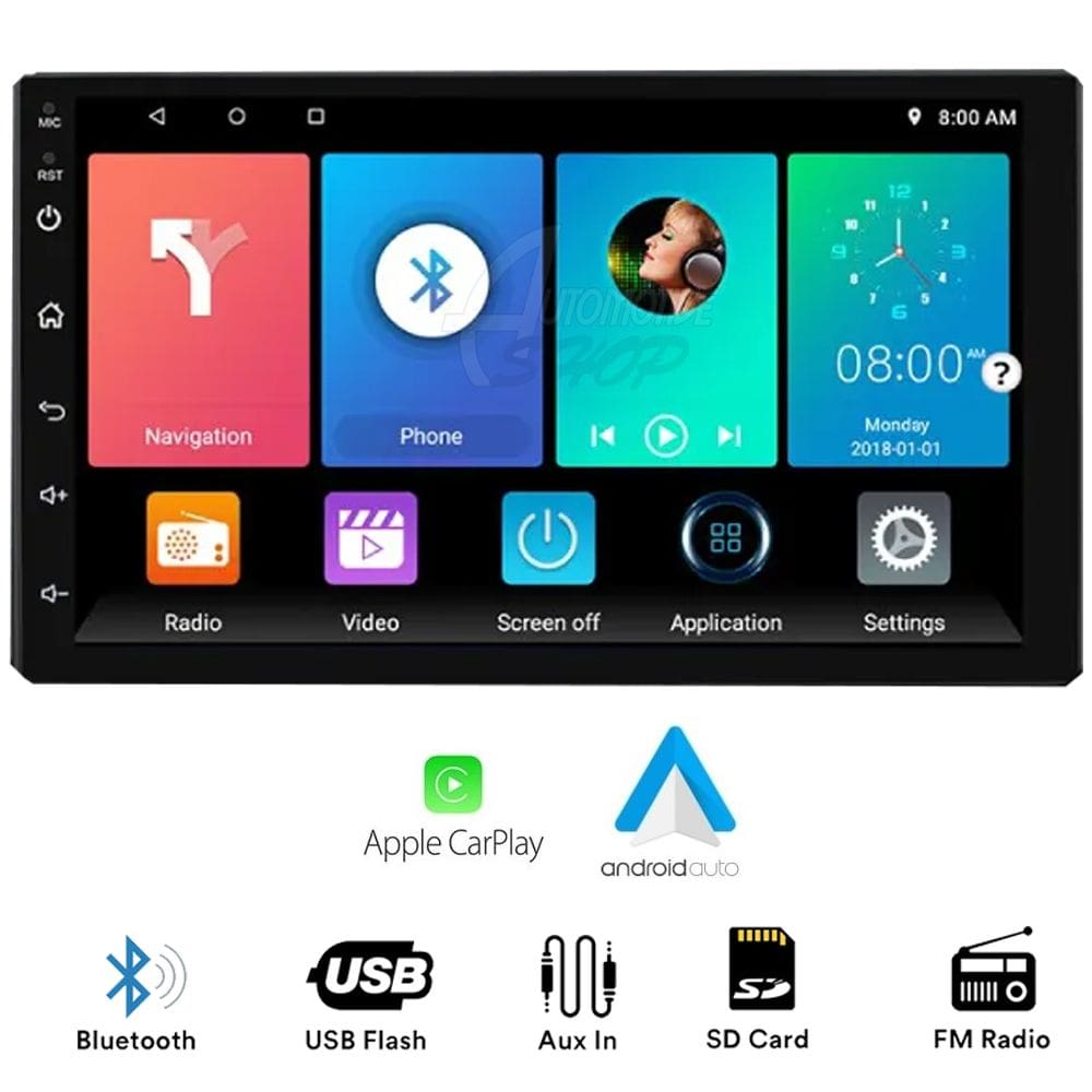 Cental Multimidia 7” Android Auto Car Play 2G 64G USB WIFI