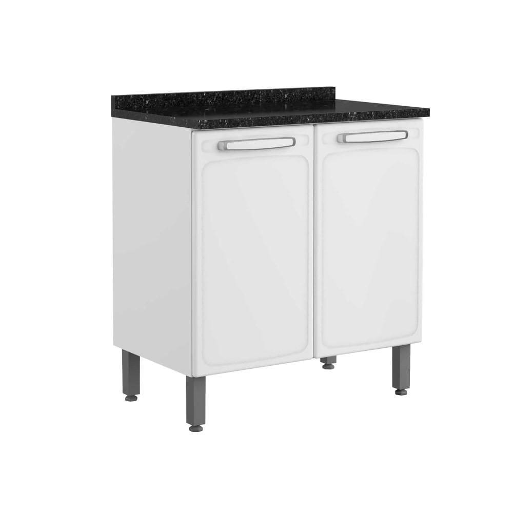 Balcão de Cozinha em Aço Bertolini Evidence 2 Portas Branco/Preto