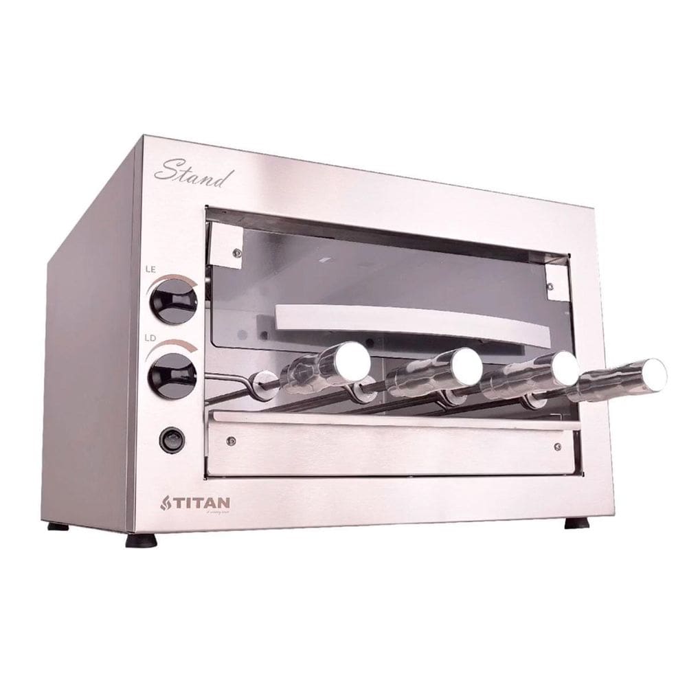 Churrasqueira A Gás Bancada 4 Espetos Porta Vidro Glp 127V