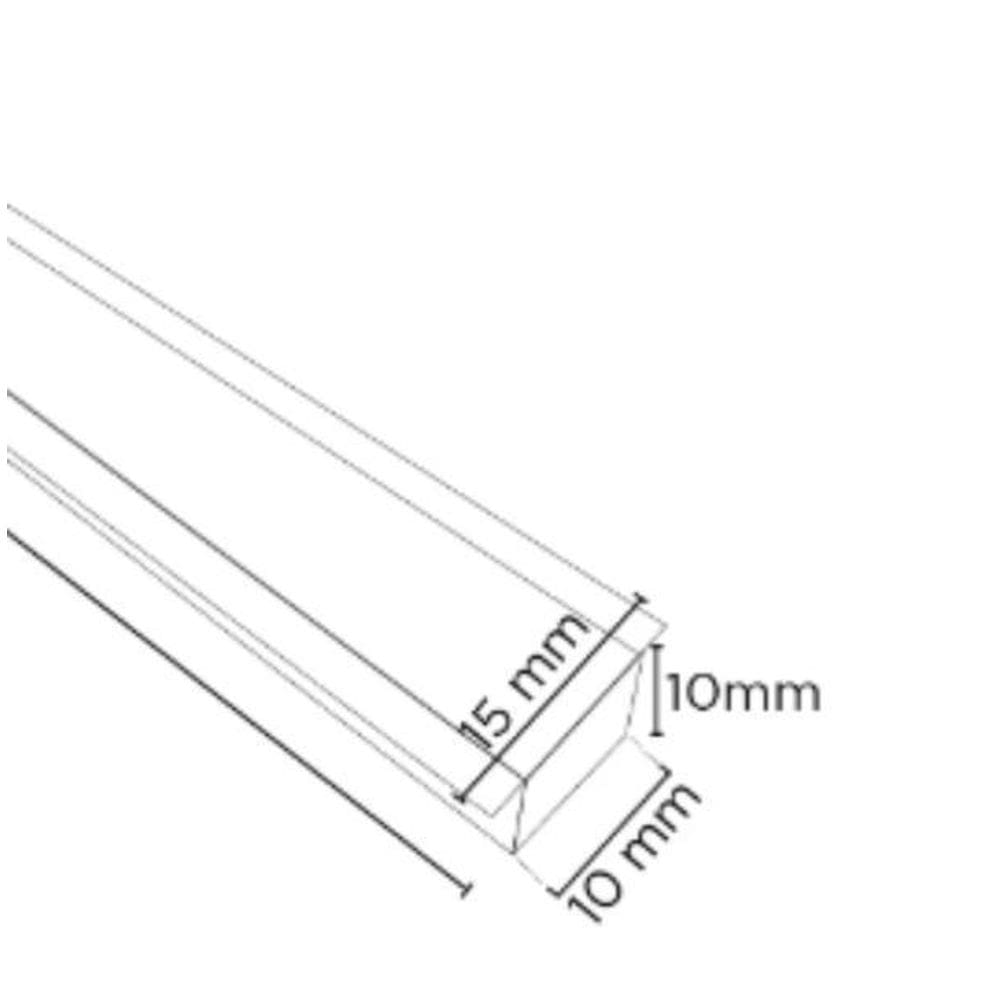 Perfil Slim Embutir Preto 24Mm 17X15Mm 1 Metro - Agimports