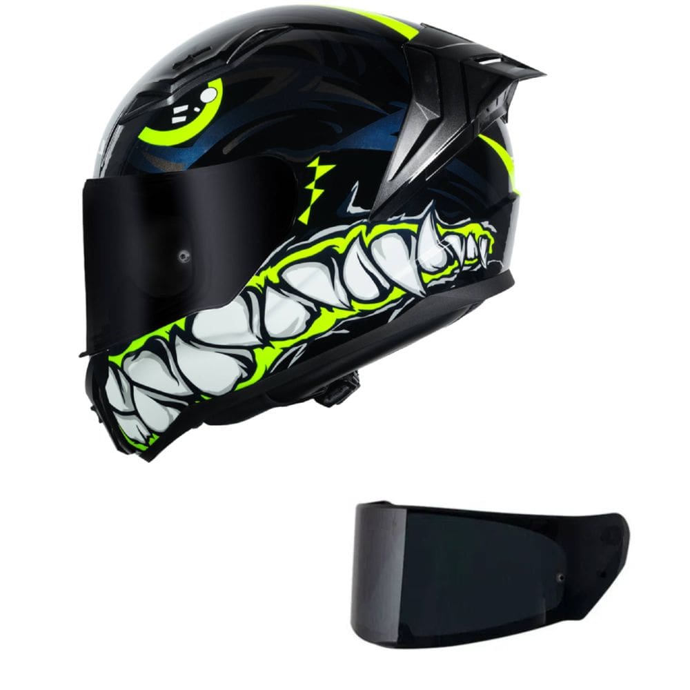 Capacete LS2 FF810 Vigo Sarbul Preto Azul e Amarelo Mais Viseira Fumê