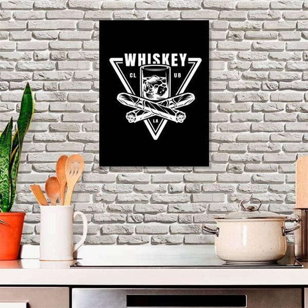 Quadro Whiskey Club 24X18Cm - Com Vidro