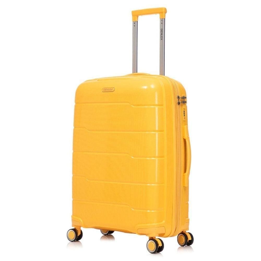Mala Grande 32kg Viagem Zíper Expansível Em Polipropileno Rodinhas 360º Tsa - Lima - Denlex Cor Amarelo