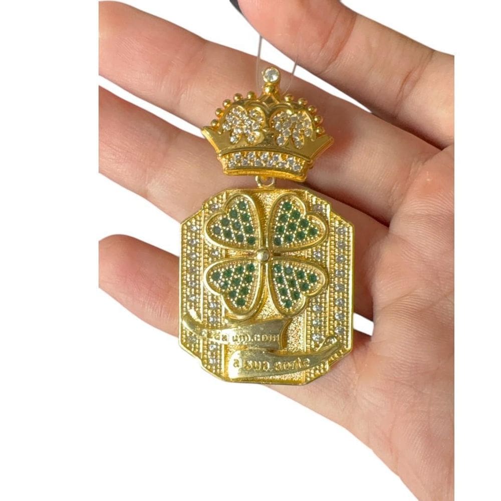 Pingente Trevo Da Sorte  M  - Banhado A Ouro 18K