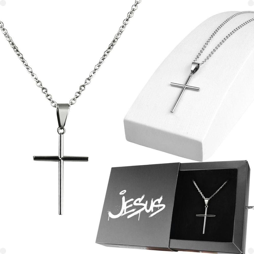 Cordão Aço Inoxidável Prata + Caixa Presente Casual Grumet