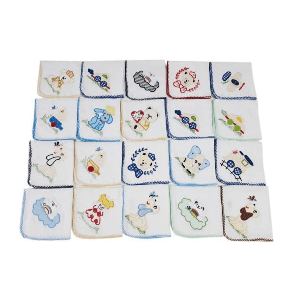 Kit 5 Fralda Pano Bebê Bordada 70X70Cm Com Crochê Masculino