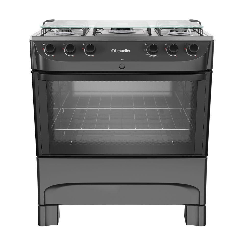 Fogao 5bcs Mesa Inox Mfi5bb Mueller Preto Bivolt