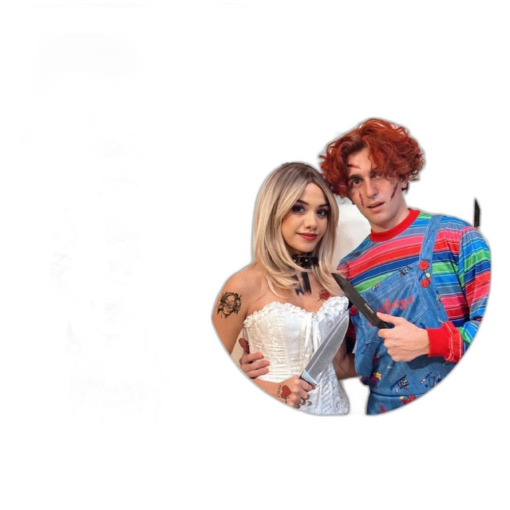 Tatuagem Temporária Chucky Casal Coração Rosto Cicatriz