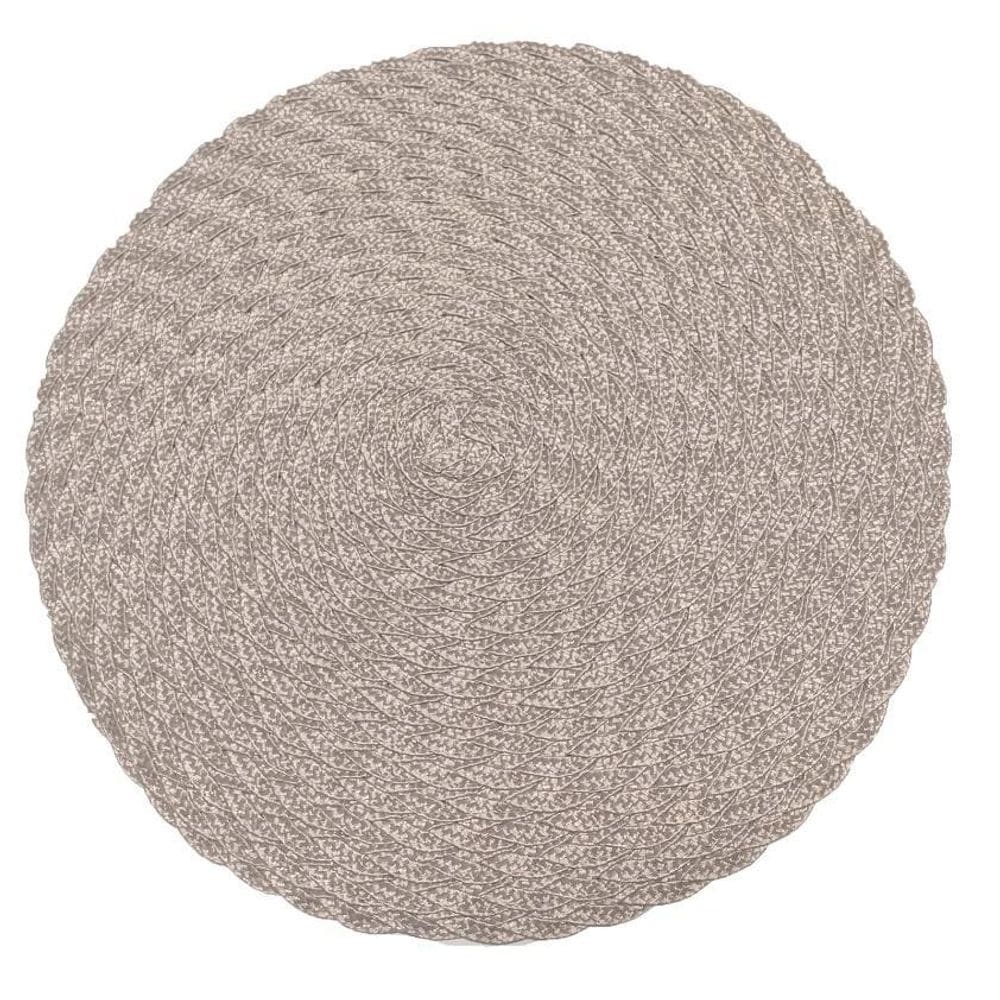 Jogo Lugar Americano Redondo Bege 38 Cm Decoração Mesa Posta