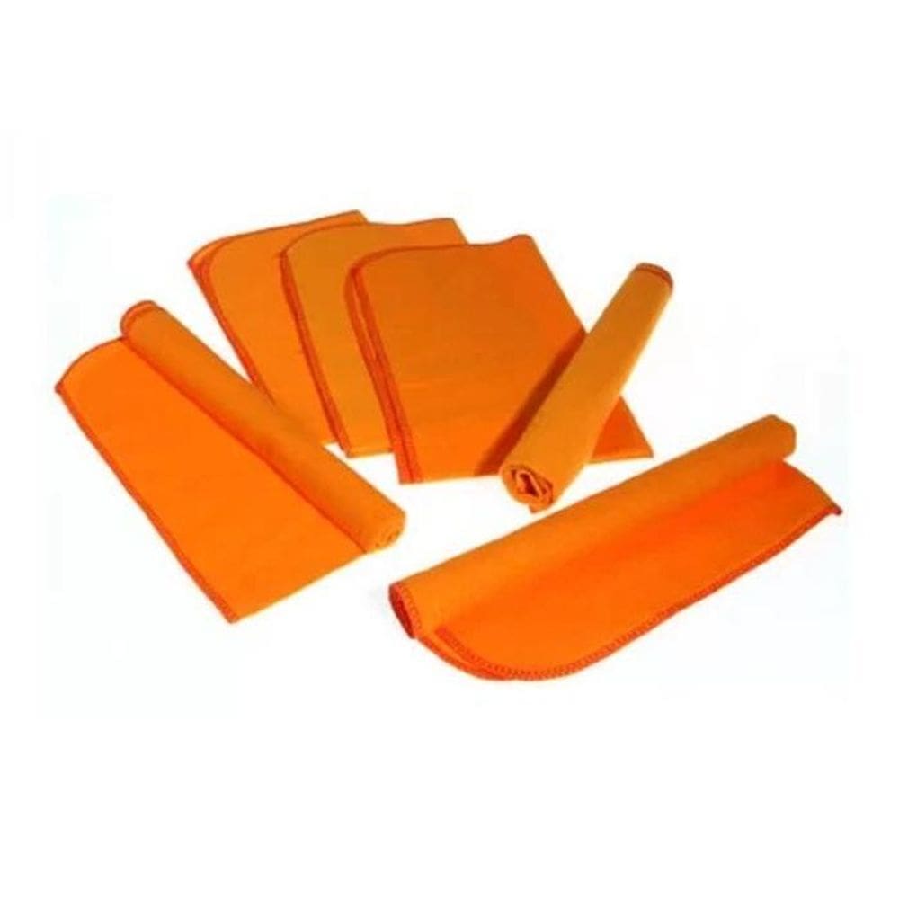 Flanela Laranja Média Pano Limpeza Móveis Lustrar C/12