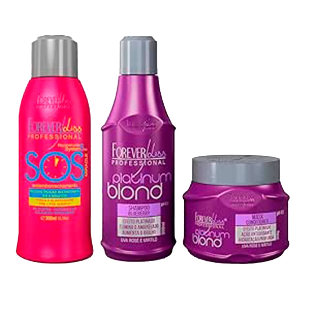 Kit Platinum Blond e Sos Reconstrutor 300ml Forever Liss