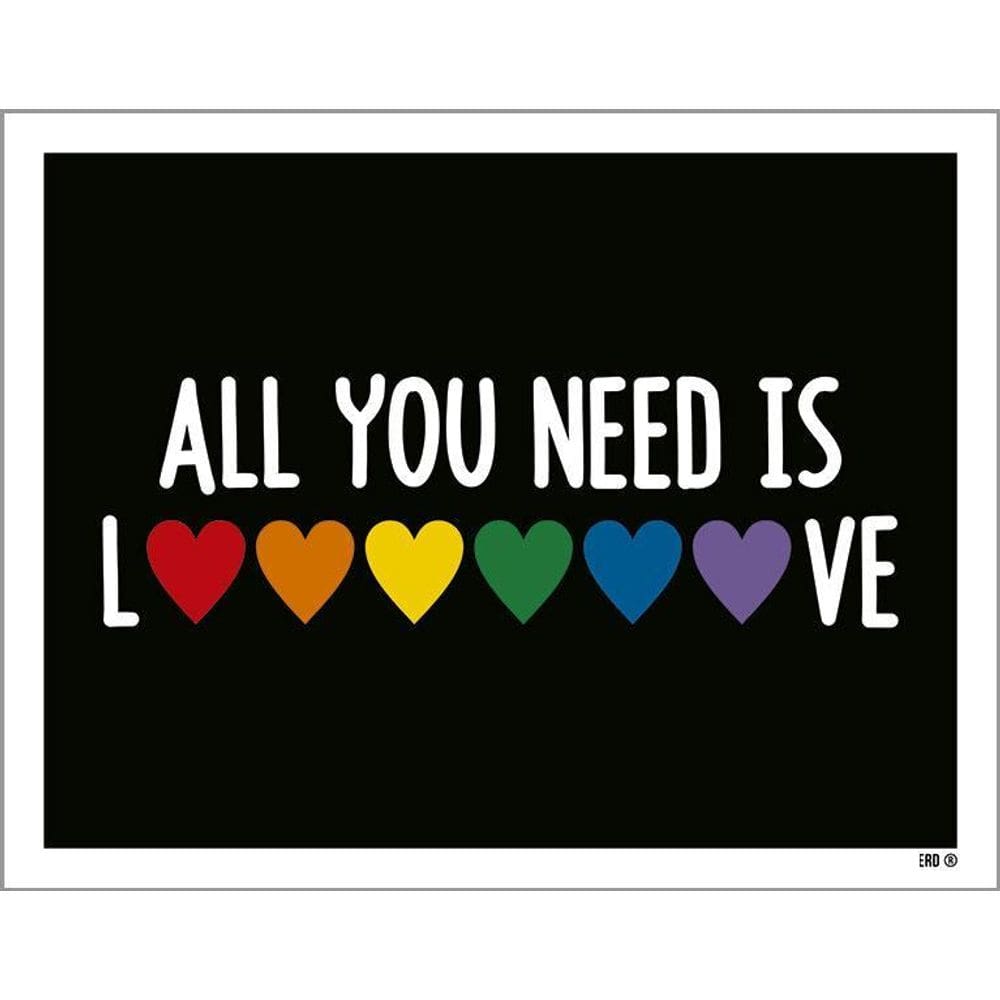 Placa Decorativa - All You Need Is Love Diversidade 36X46