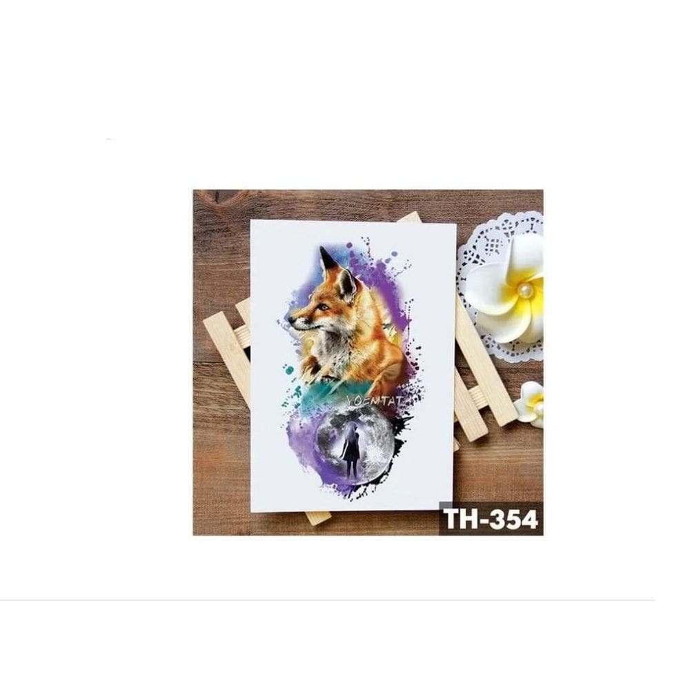 Tatuagem Temporária Delicada Com 20 Cm Raposa
