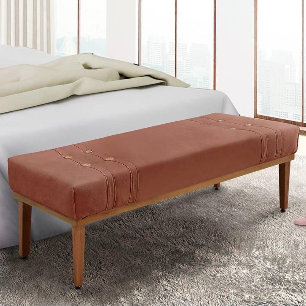 Recamier 1,60m Com Base De Madeira Maciça Em Tecido Veludo Gênova - Lucadi Cobre