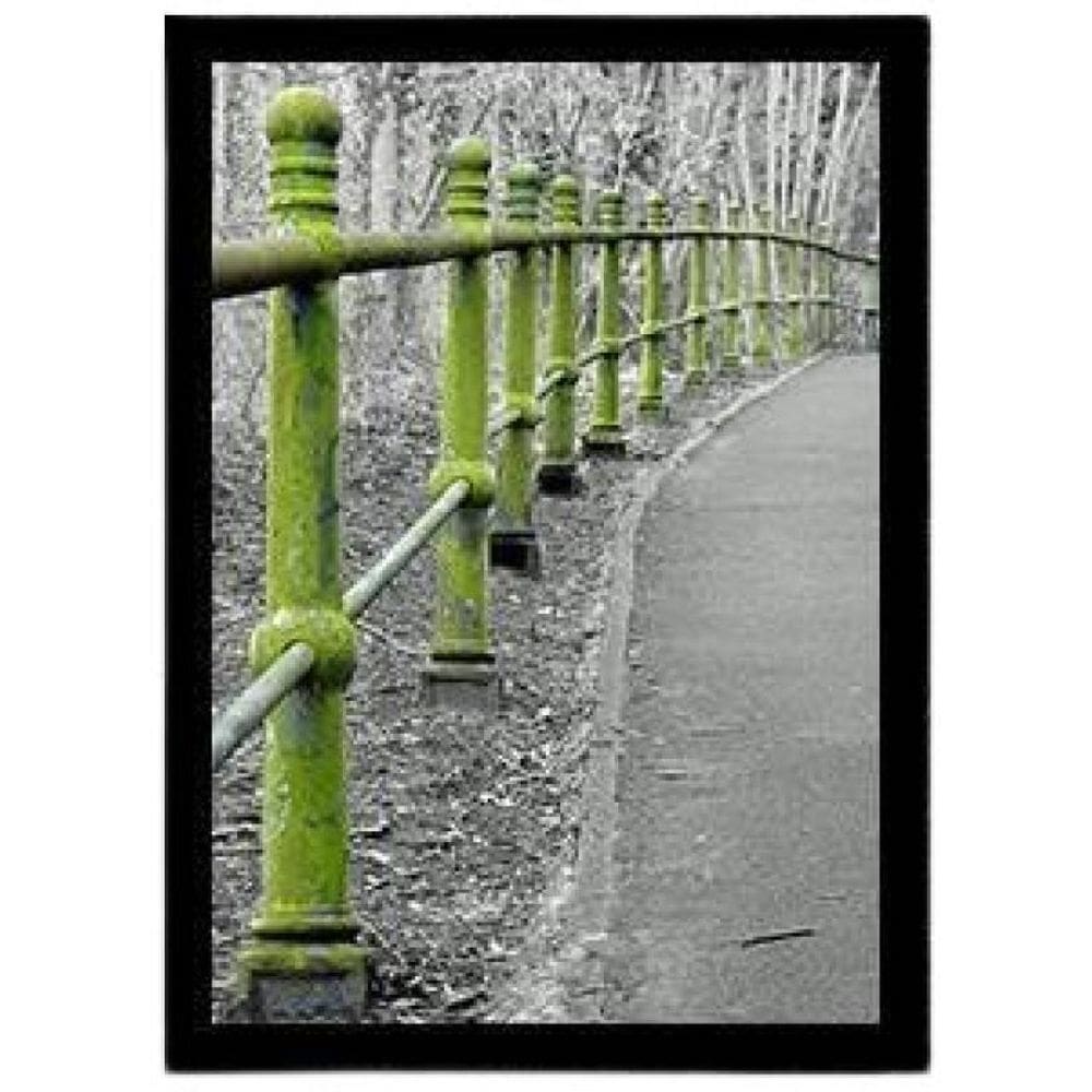 Quadro Decorativo Fotografia Ponte Verde Com Vidro 24X18Cm