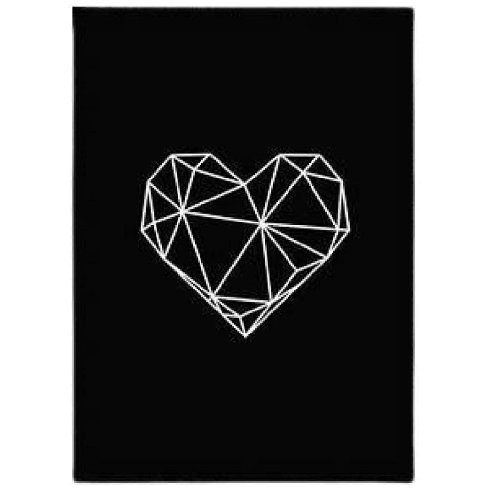 Quadro Decorativo Coração Geométrico Com Vidro 24X18Cm