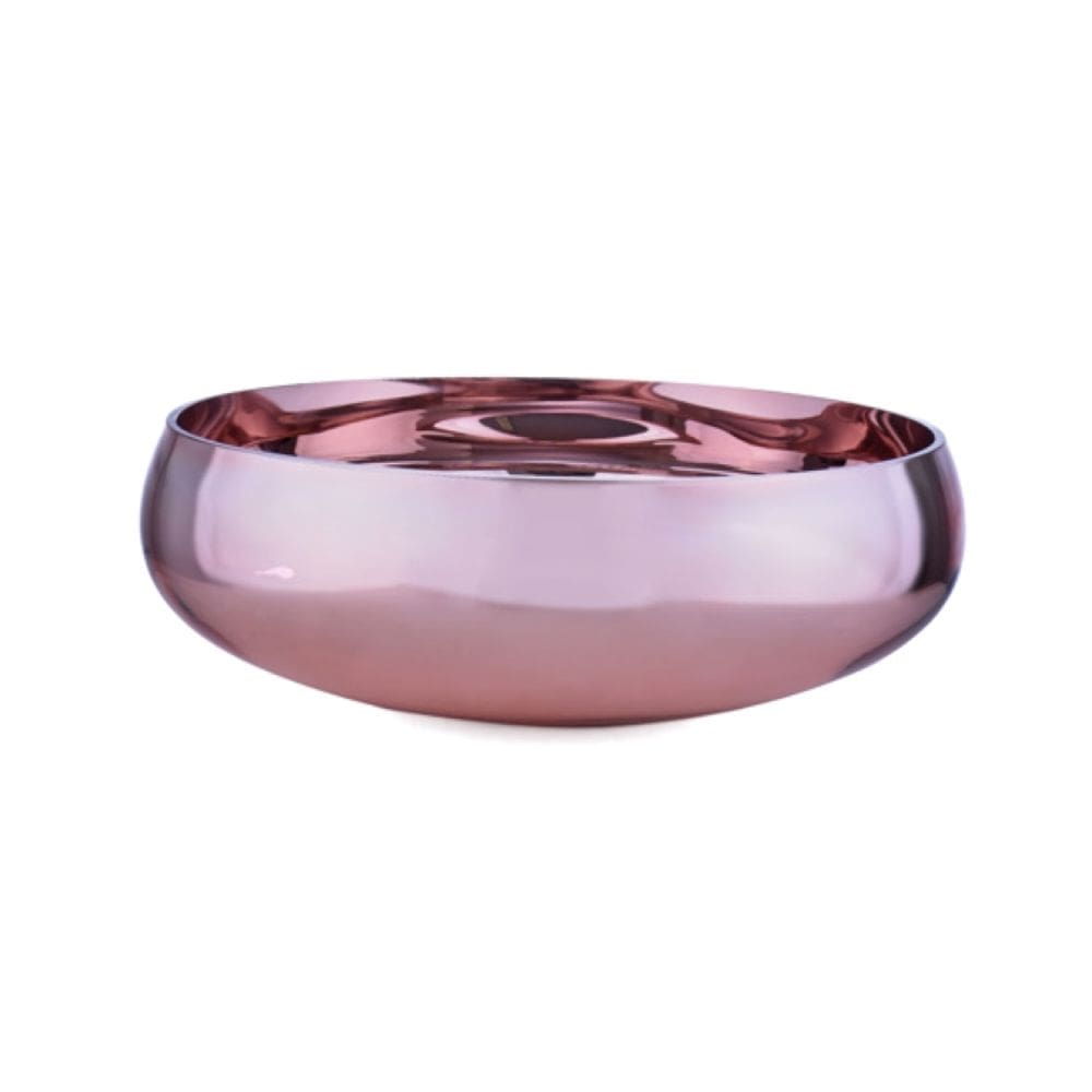 Vaso De Vidro Decor (Bacia) Cobre 28Cm
