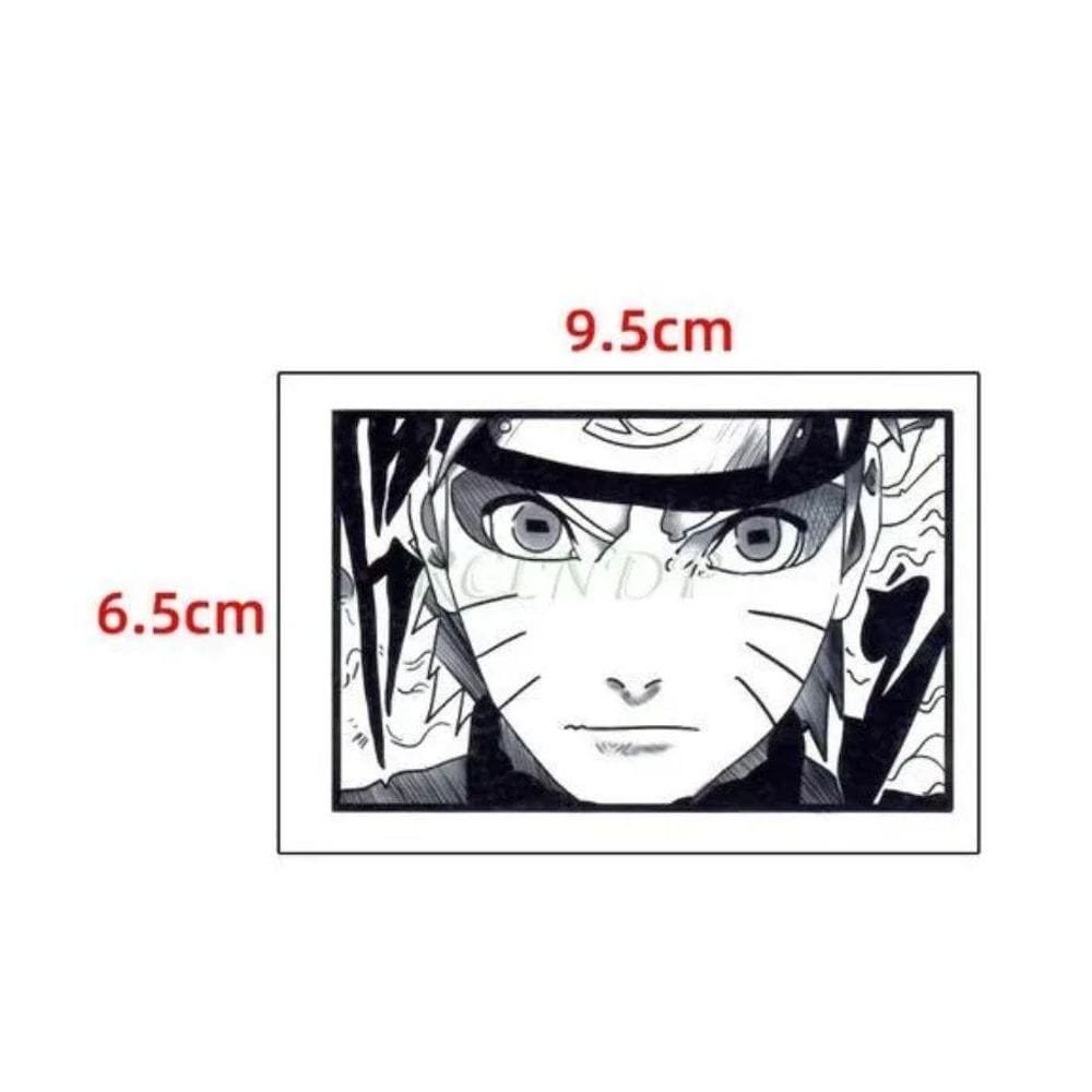 Cartela Tatuagem Temporária Delicada Anime Naruto.