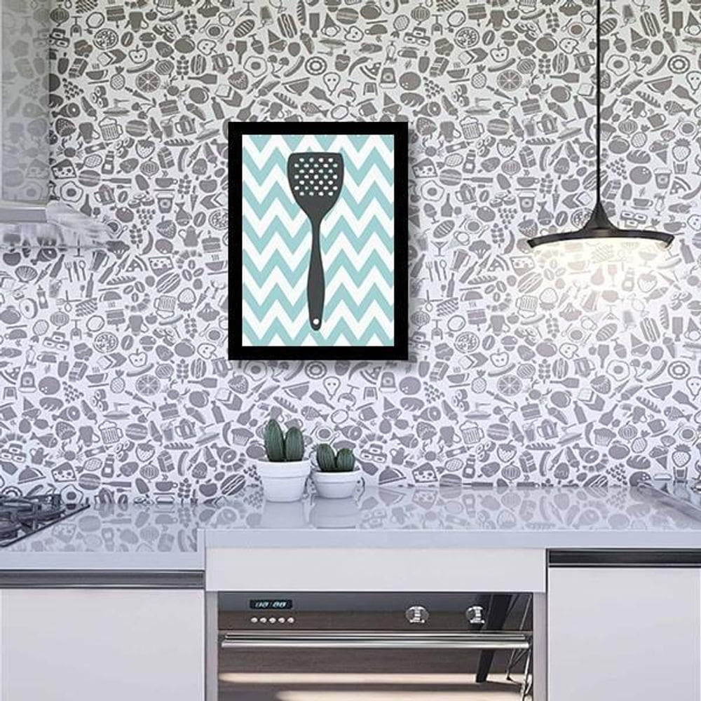 Quadro Cozinha Espátula 24X18Cm - Com Vidro