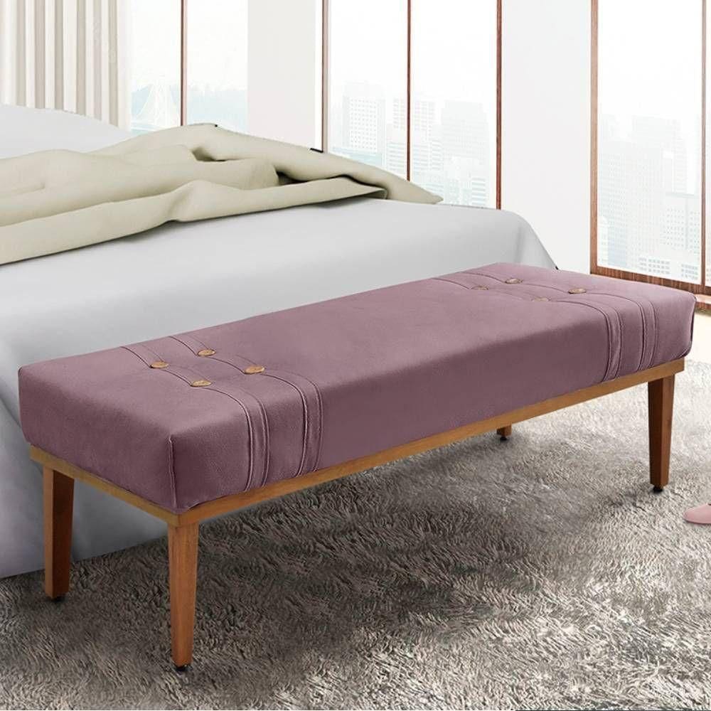 Recamier 1,60m Com Base De Madeira Maciça Em Tecido Veludo Gênova - Lucadi Uva