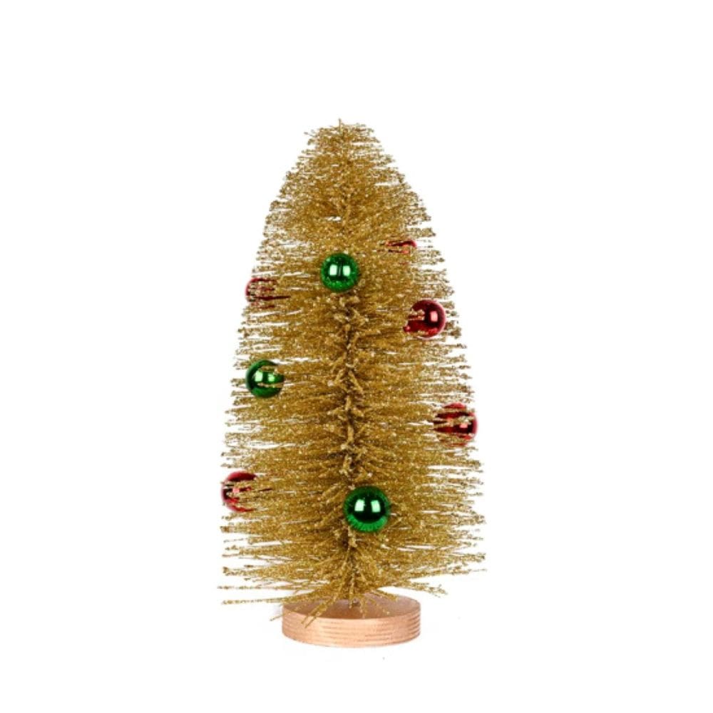 Mini Arvore C/Bolas Natal 34Cm Dourado