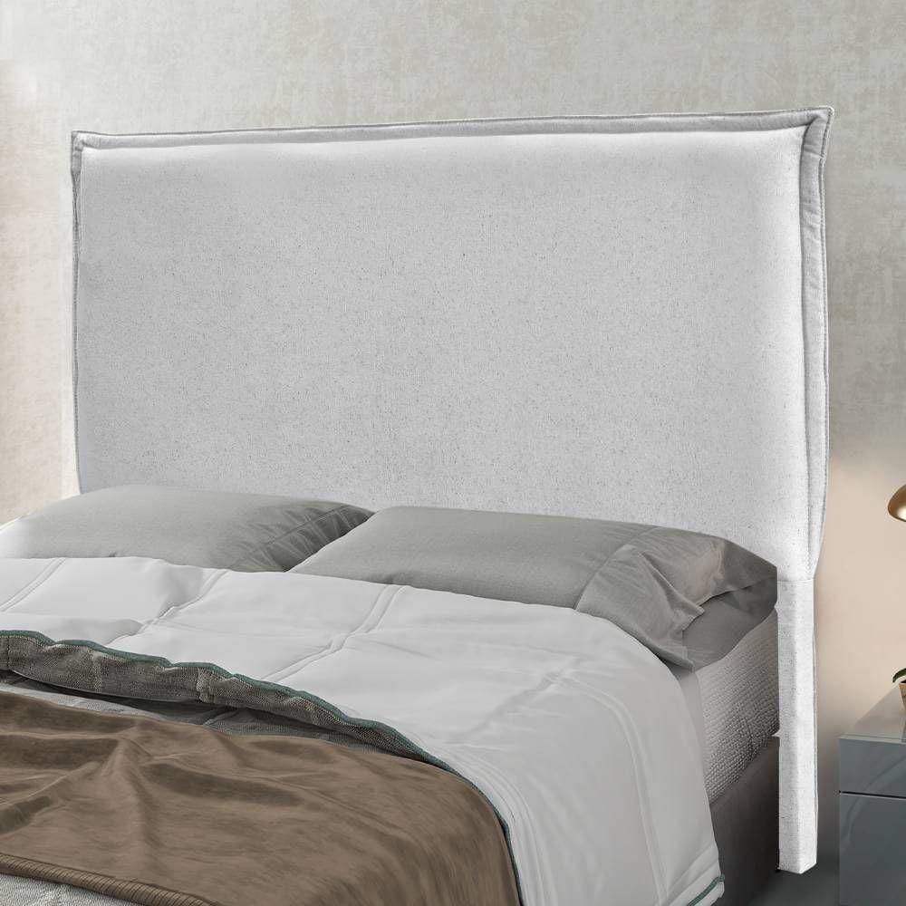 Cabeceira Casal 1,40m Estofada Com Borda Italiana Em Tecido Linho Luna – Lucadi Rústico Grígio