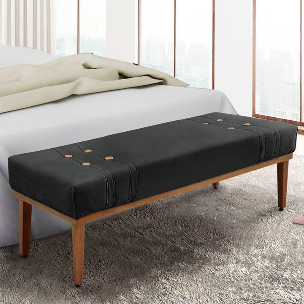 Recamier 1,60m Com Base De Madeira Maciça Em Tecido Veludo Gênova - Lucadi Preto