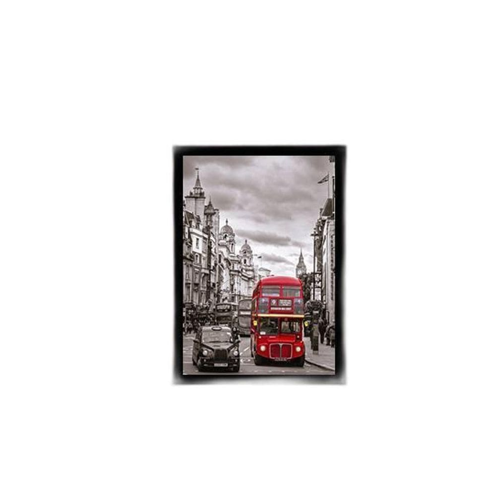 Quadro Fotografia Ônibus Londres Vermelho 24X18Cm